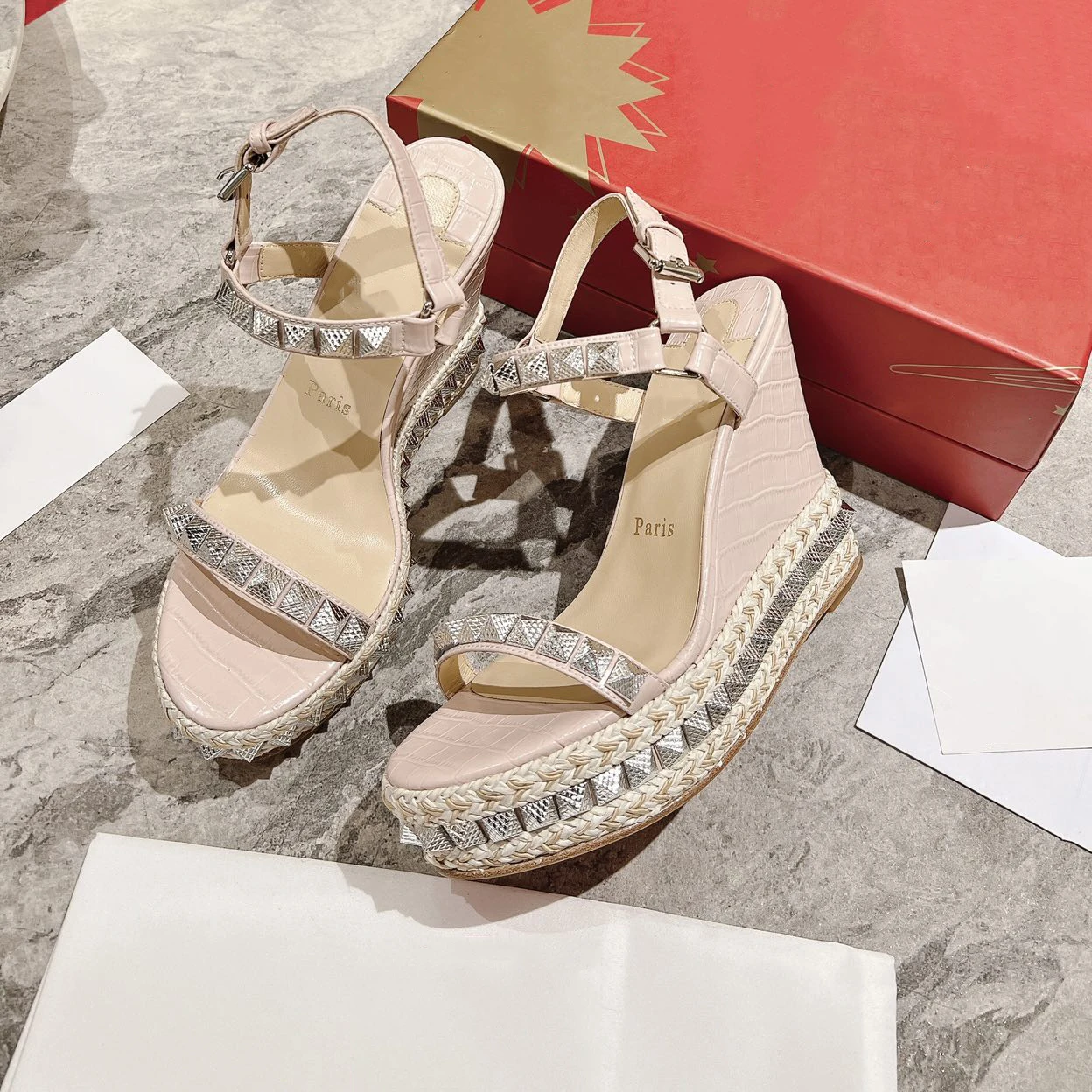 Top Quality Red Sole Womens High Heels 12cm Shoes Luxury Fashion Ladies Braided Sandals Classic Retro Designer High Heel HJ2041