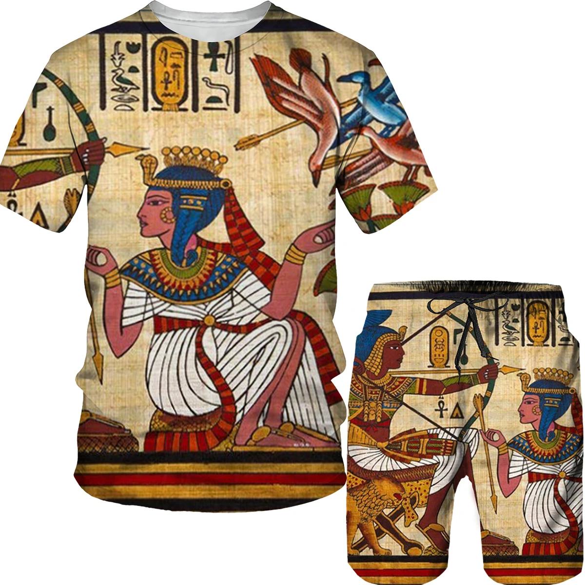 Men's Ancient Egypt Eye of Horus God T Shirt Shorts Tracksuit Women Casual 3D Print Egyptian Symbol Clothing Tees/Shorts/Suits