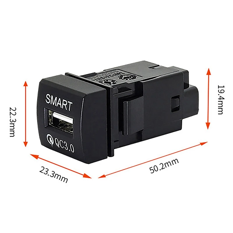 2 шт. автомобильное зарядное устройство USB QC3.0 для Toyota Ralink 2019