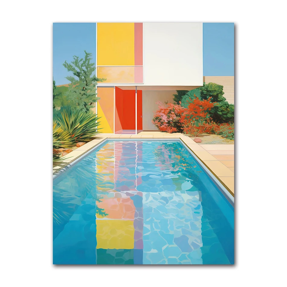 

Винтажное настенное искусство в стиле Дэвида Хокни, HD печать на холсте, подходит для дома, гостиной, украшения комнаты, живописи