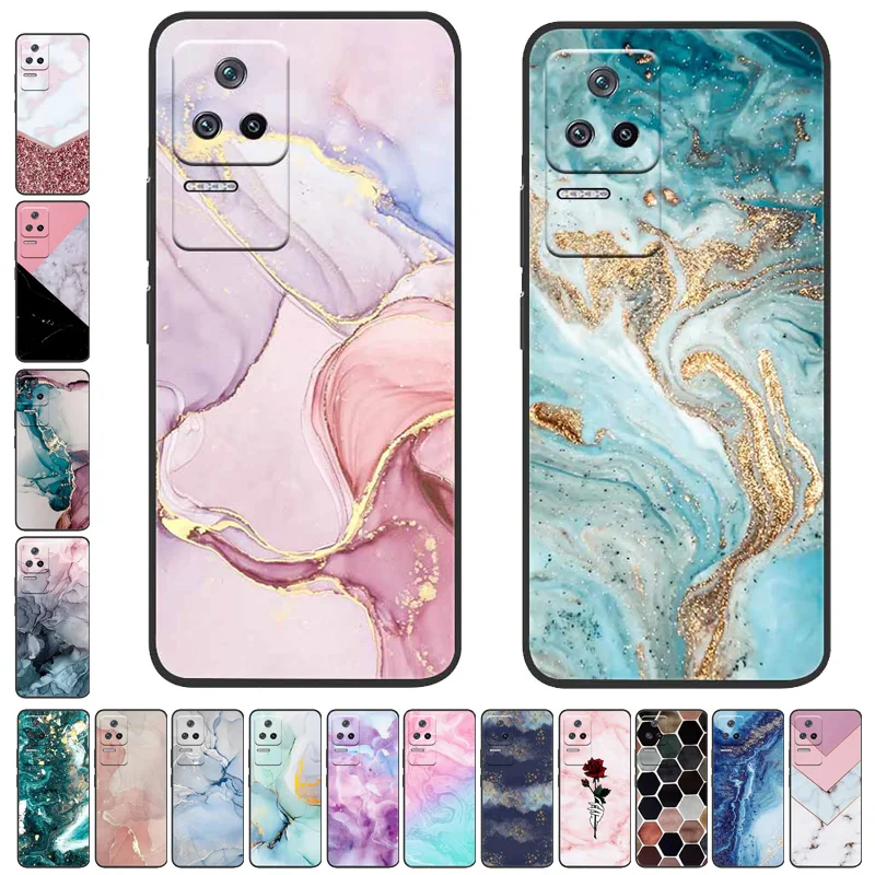 

Case For POCO F4 5G Cover PocoF4 F 4 New Fashion Marble silicon Soft TPU Back Covers For Xiaomi POCO F4 5G Global Phone Case