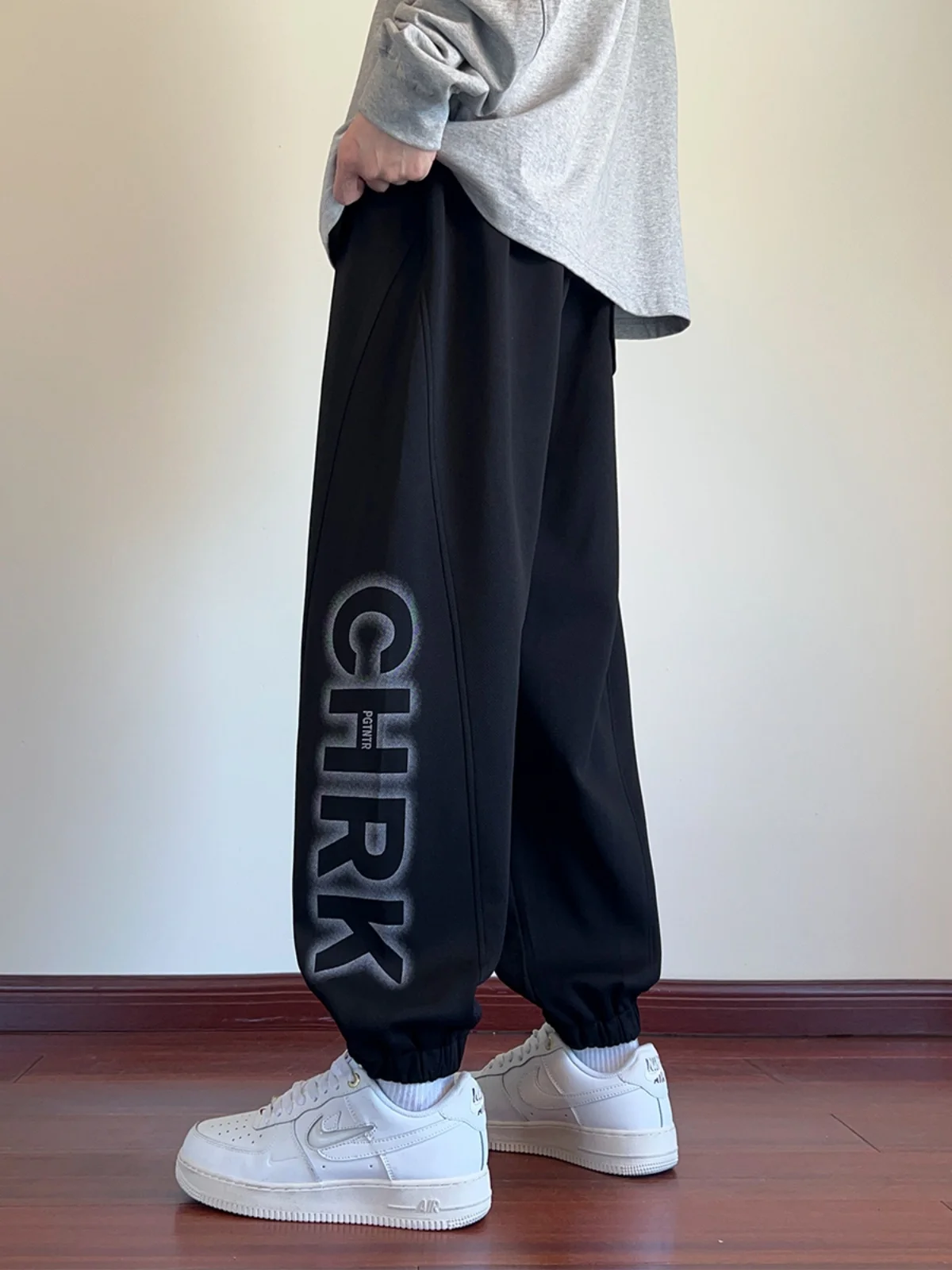 Темно-синие спортивные штаны мужские осенние новые молодежные студенческие