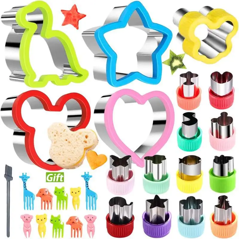 

Sandwich Cutters Set for Children Food Cookie Bread Mold Maker Fruit and Vegetable Shapes Cutting Mould Baking Tools for Kids