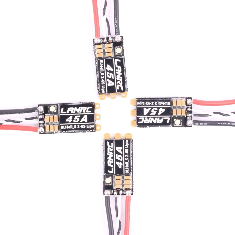 Фото LANNRC BLHeli_S 35A/45A Бесщеточный ESC Встроенный программируемый светодиод RGB D-Shot 150/300/600 ONESHOT125 2-6S для гоночного дрона на радиоуправлении №3