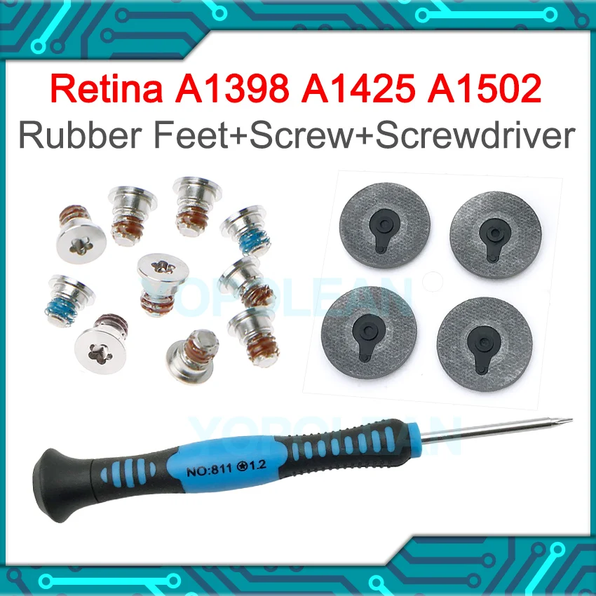 

New Bottom Screw Screws + Rubber Feet + Srewdriver For Macbook Pro Retina 13" 15" A1398 A1425 A1502 2012 2013 2014 2015