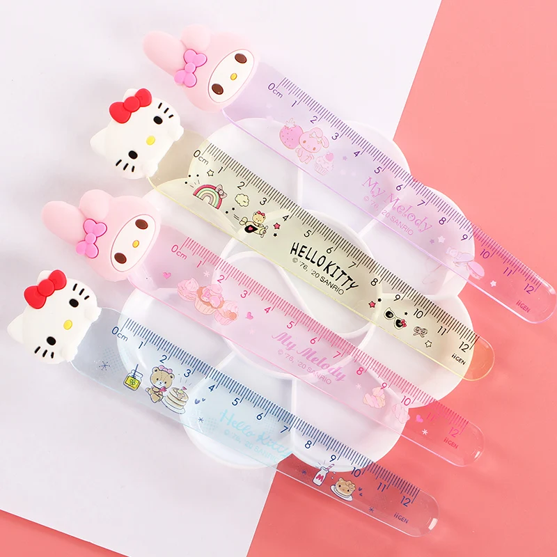 

Hello kt Bookmark Ruler Kitty Cat Mymelody Scale Ruler Cute Cartoon Girl Heart Multifunctional Student Children's Toy Gift