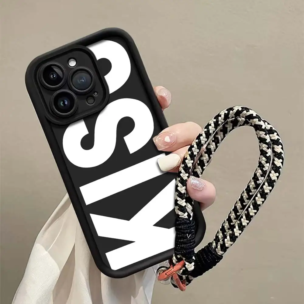 Фото Черно-белый чехол для телефона с надписью KISS для Samsung Galaxy Note 20 S21 S25 Plus S24 FE S23 Ultra S22 A57 A56 A55 A54 A53 A36 A35 A34 №4