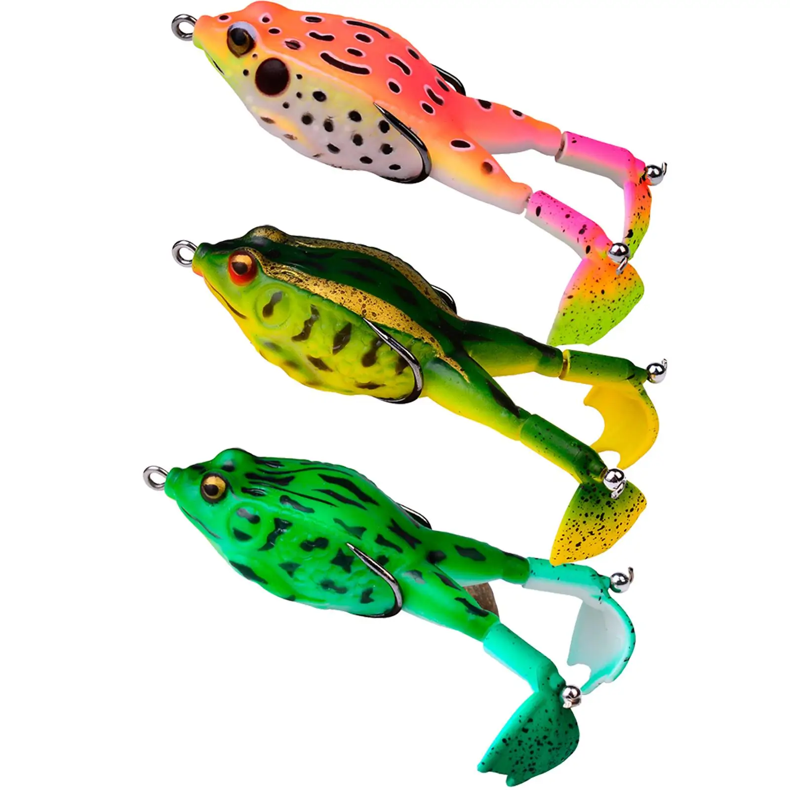 

3pcs Thunder Frog Baits Bionic Fishing Lures For Bass PVC Hollow Body Rotating Hybrid Fish Lure Fishing Accessories Pesca