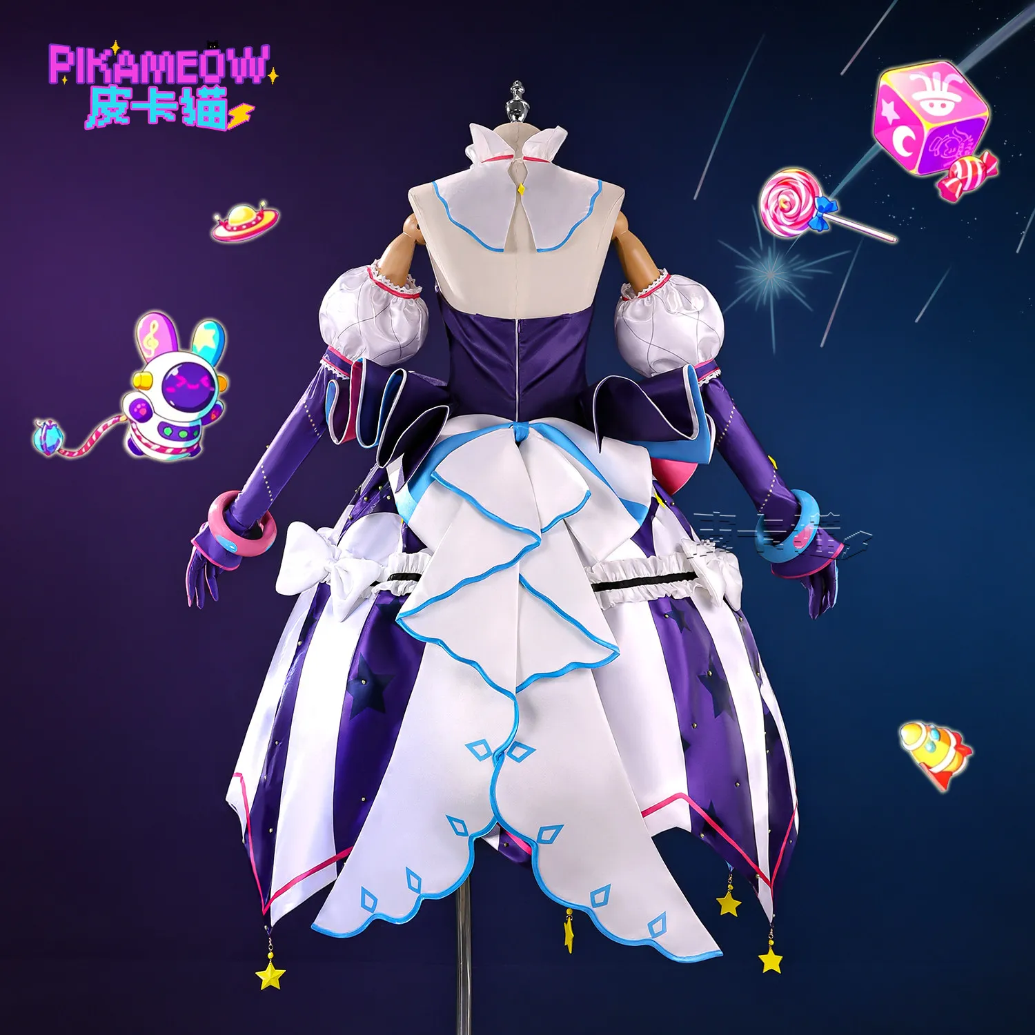 Фото Костюм для косплея Emu Otori из Project SEKAI Wonderlands×Showtime, розовое милое платье в стиле лолита из серии Space Opera, полный комплект №4