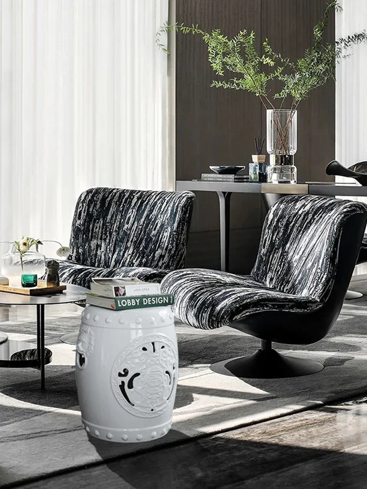 Новый китайский керамический барабанный стул Daxiang Lotus белый крутой для