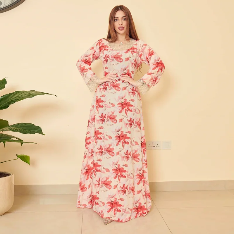 

Мусульманское платье с бриллиантами в марокканском стиле Женская абайя кафтан праздничные вечерние платья для женщин Дубай осеннее мусуль...