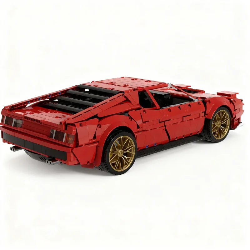 Фото 3064 детали MOC BMW M1 Красный 1:8 Техническая модель Конструктор для детей Развивающая игрушка-головоломка Рождественский подарок №2
