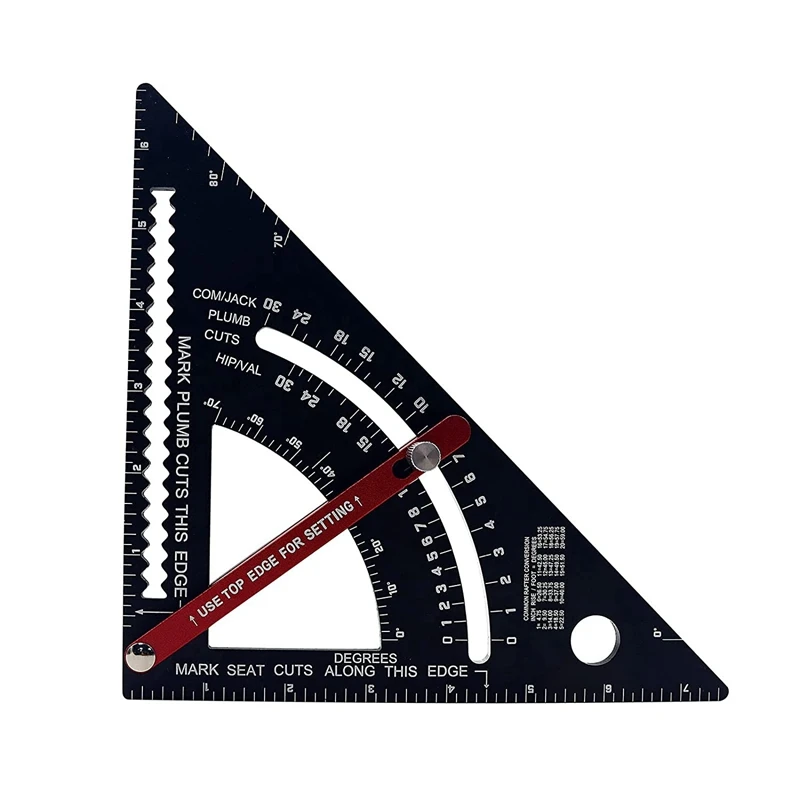 

7 Inch Metric Triangle Ruler Aluminum Alloy Carpenters Square Ruler Woodworking Square, Speed Square Layout Tool
