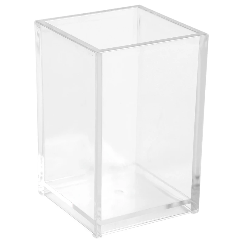 

Acrylic Pen Holder 2 Pack,Clear Desktop Pencil Cup Stationery Organizer For Office Desk Accessory