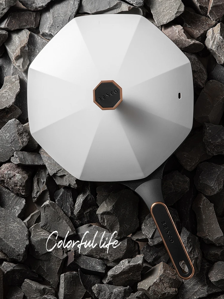 Светящаяся антипригарная восьмиугольная сковорода бытовая плоская газовая