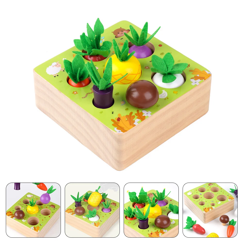 

Harvest Puzzle Game Vegetable Wooden Matching Sorting Blocks Carrot Farm Boards Teaser Brain Montessori Building Carrots