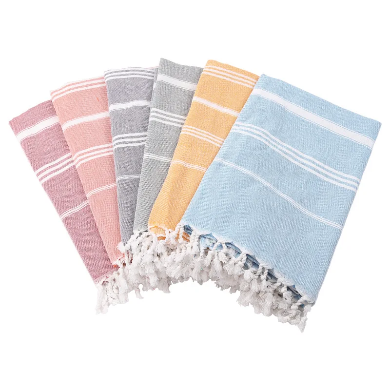 

Cotton Large Turkish Pestemal Bath Towel with Tassels Travel Camping Shawl Beach Gym Pool Blanket Surgical Drape Scarf 100x180cm