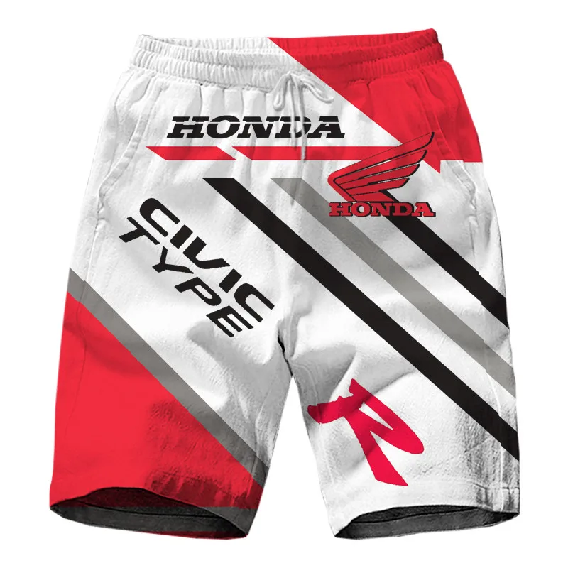 

New Honda 3D Print Men's Sportswear Board Shorts HRC Motorcycle Racing Car Fashion Joggers Beach Short Pants Male Kids Trousers