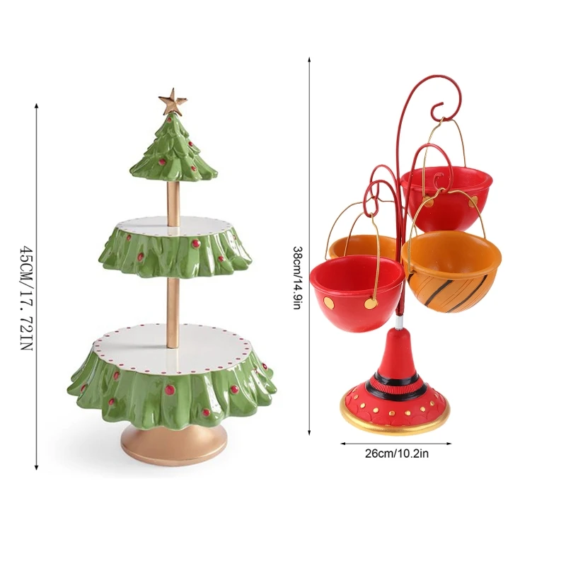 

Christmas Tree Dessert Table Display Rack Tiered Cupcake Stand Fruit Plate Mini Cakes Candy Tower Cookie Snack Tray Buffet Party