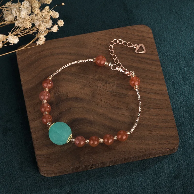 

Ethnic style design ins girl woven colorful crystal bracelet bracelet accessories