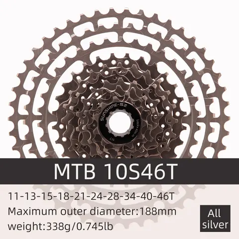 Кассета New Sunshine Mtb10, кассета на 12 скоростей, 46t, 50t, 52t, HG, M9000, M8000, запчасти для велосипеда, ЧПУ, черная, свободное колесо, запчасти для горного велосипеда, bolany