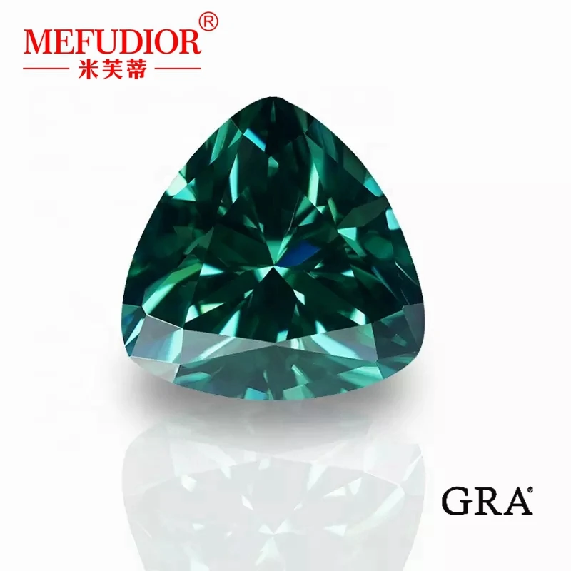 

Green Color Loose Moissante Diamond Trillion Cut VVS1 With GRA Pass Diamond Tester Gems 0.3ct To 5ct