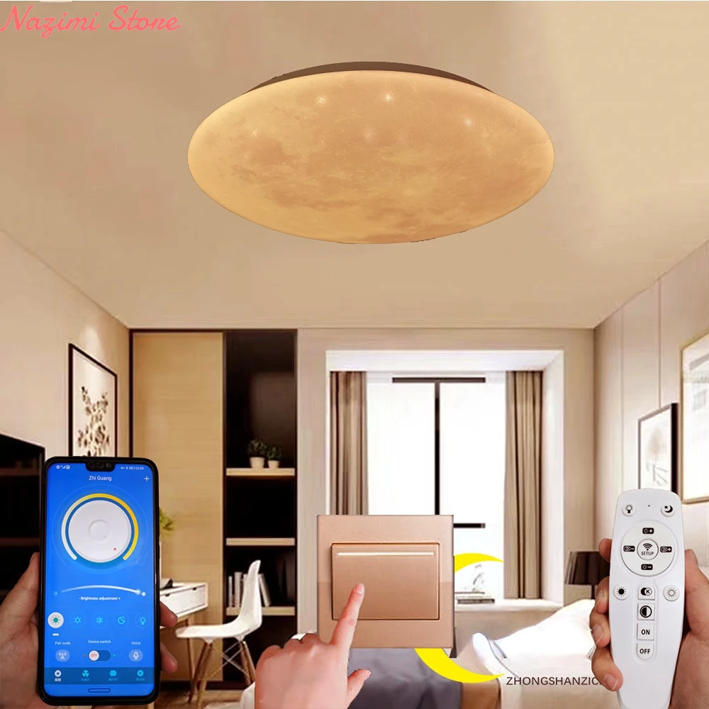 2023 Moon Smart Lamp Moonfall Ceiling Lights Led Bedroom Lamp Sufitowe Luces Para Habitacion for Room Luminaire Plafonnier