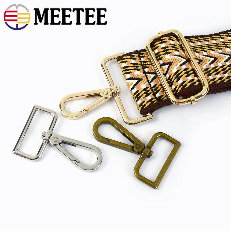 Meetee 5Pcs 16-38mm Bag Strap Buckles Metal Carabiner Clasps Lobster Dog Collar Key Belt Swivel Clip Snap Hook DIY Accessories images - 6