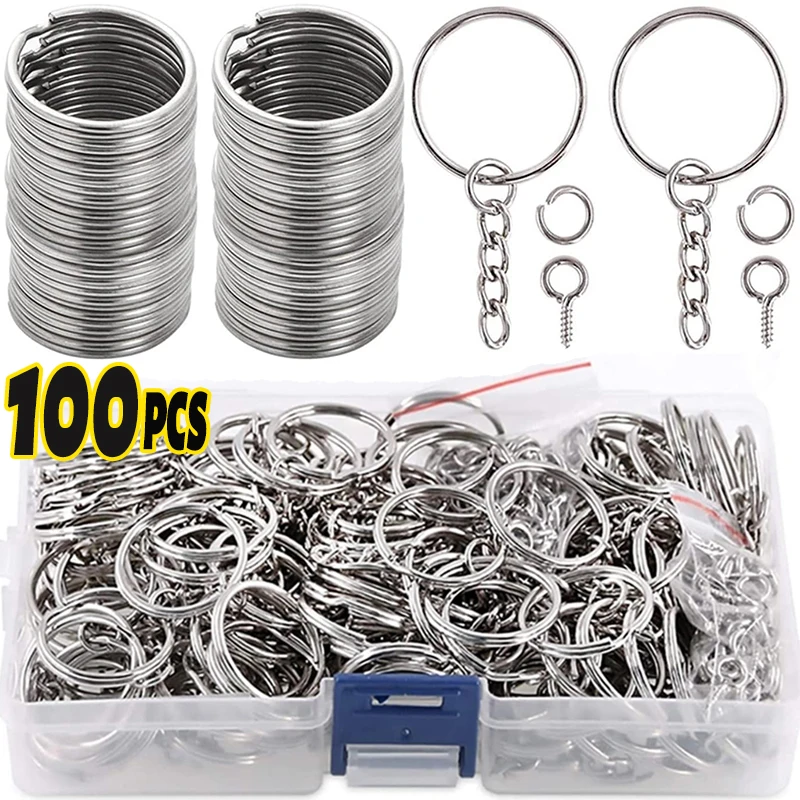 50/100 шт. посеребренные кольца для ключей