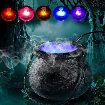 Halloween Decoration Witch Pot Color Changing Fog Machine Smoke Machine Fog Maker Water Fountain Party Props For Halloween Decor 1