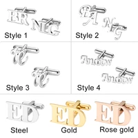 personalized letter name cufflinks custom initials cuff links buttons wedding gifts mens shirt cufflink men jewelry cuffs