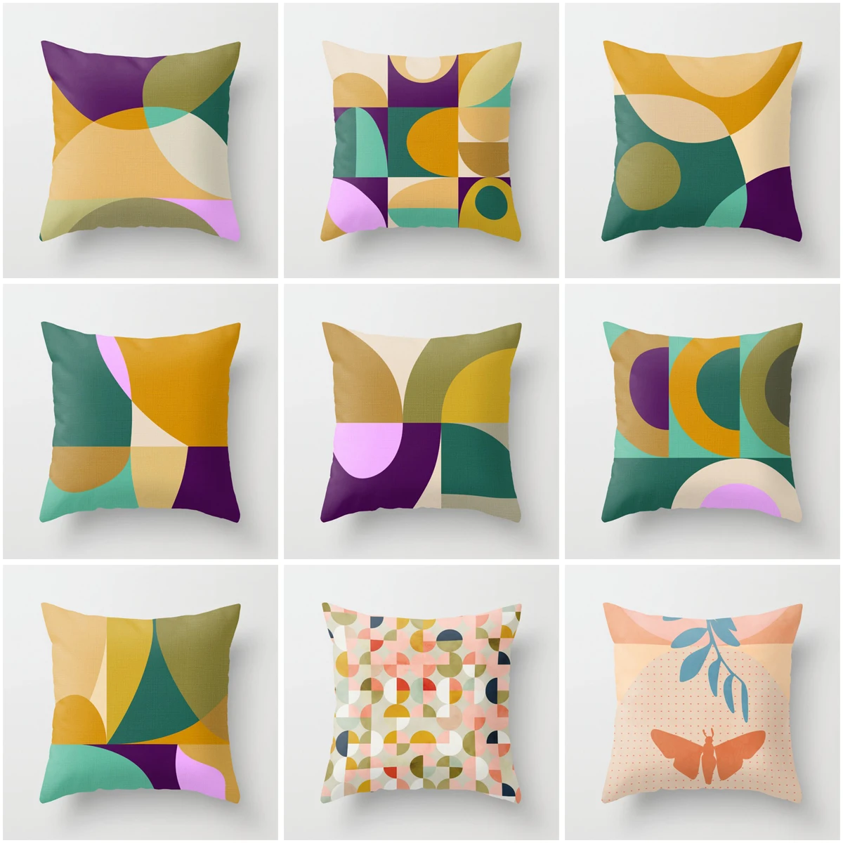 

decorative Home pillow case Cushion covers 45*45 nordic 40*40 40x40cm 50x50cm Green Morandi Geometric Abstract 45x45 60*60