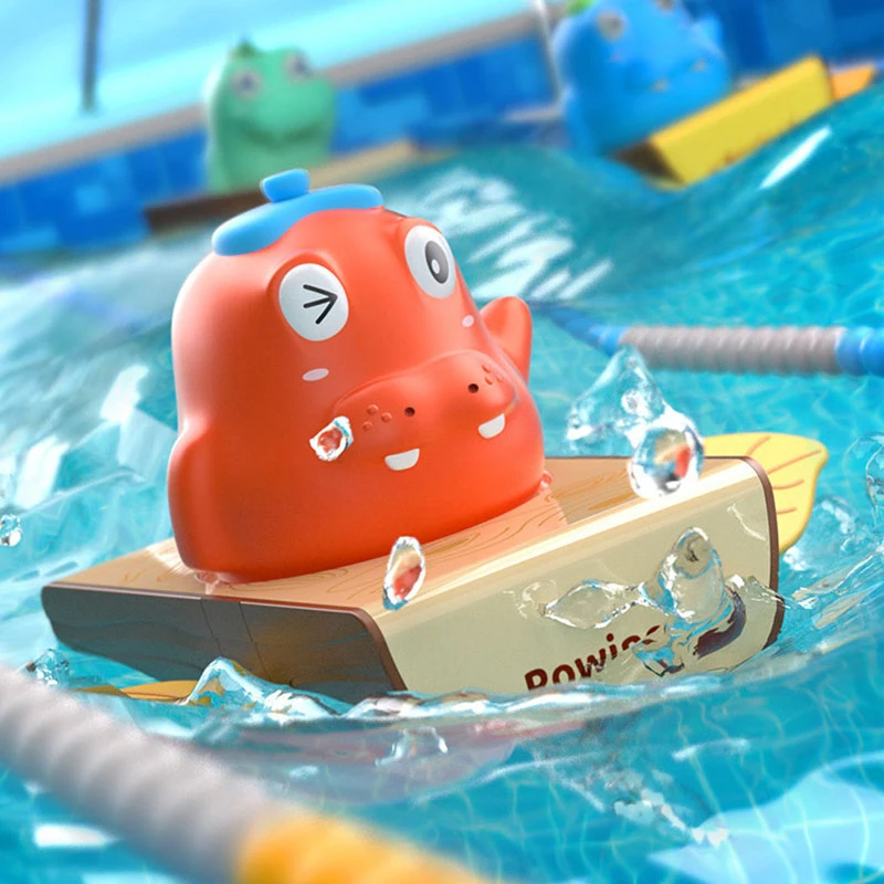 

Baby Floating Bath Toys Cute Hippo Dinosaur Swimming Pool Summer Bathing Water Spraying Tool Clockwork Kids Toys For Children
