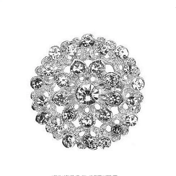 

Красивая Посеребренная маленькая брошь на воротник в виде цветка со стразами