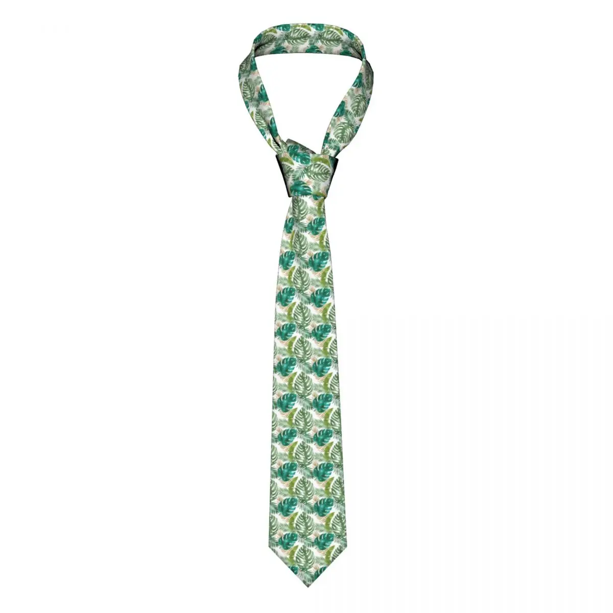 

Green Leaf Tie Variety Metallic Print Polyester Silk Vintage Neck Ties Accessories Party Man Blouse Cravat