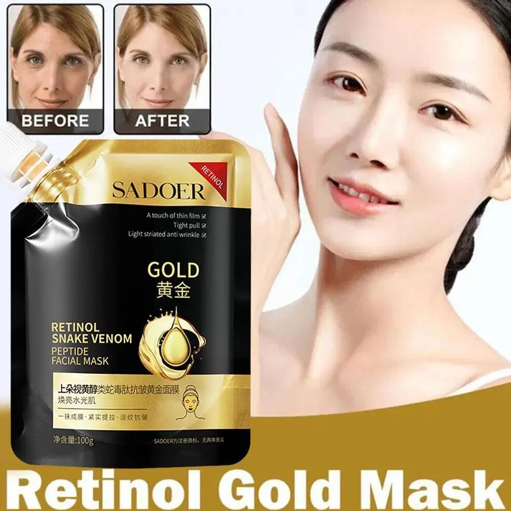 

100g Retinol Gold Mask Moisturizing Anti-wrinkles Firming Cleaning Mask Deep Facial Face Care Skin Peeling M6J7