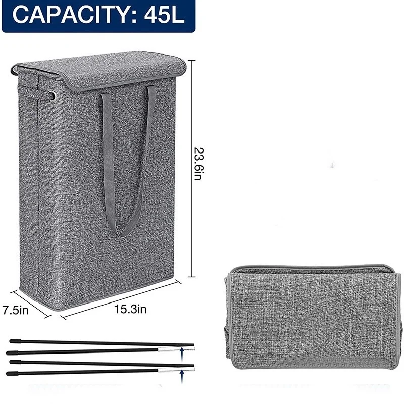 Корзина для белья из растительного волокна от CH CACILLO 45 л разделенный дизайн с