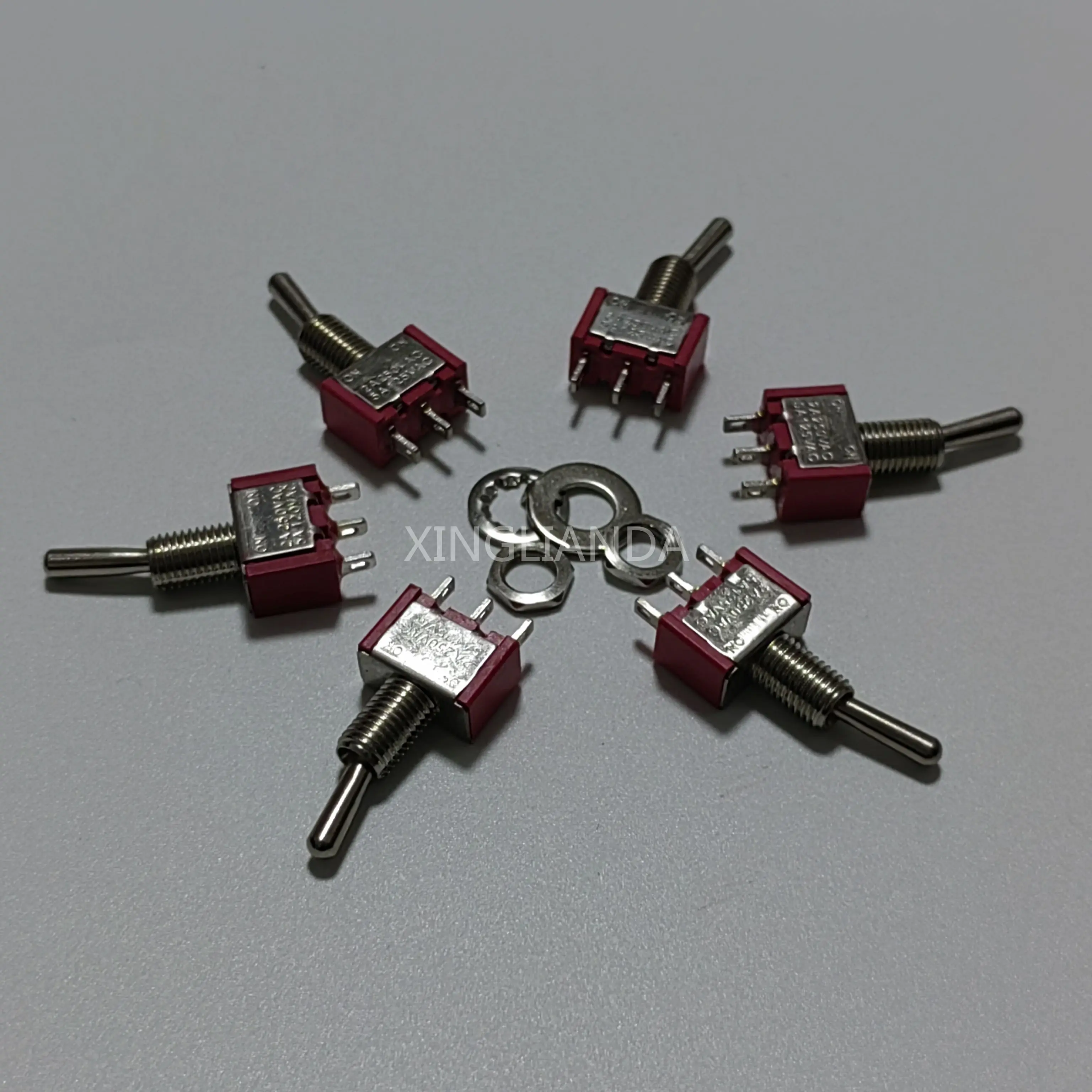 10 шт. MTS-102 красный миниатюрный тумблер 2 положения ВКЛ-ВКЛ 2А 250 В переменного тока 6