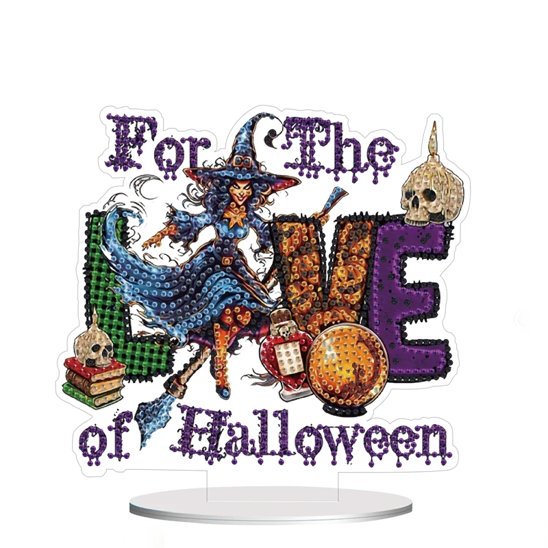 1 Шт. Набор Для Акриловой Алмазной Живописи На Тему Хэллоуина С Окрашенными