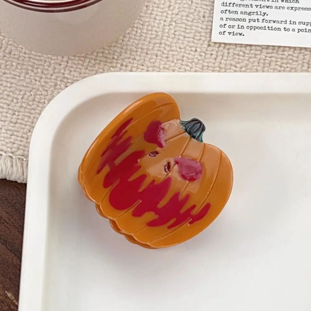 Страшный готический Хэллоуин Тыква волос коготь ацетат смешной Краб зажим мини