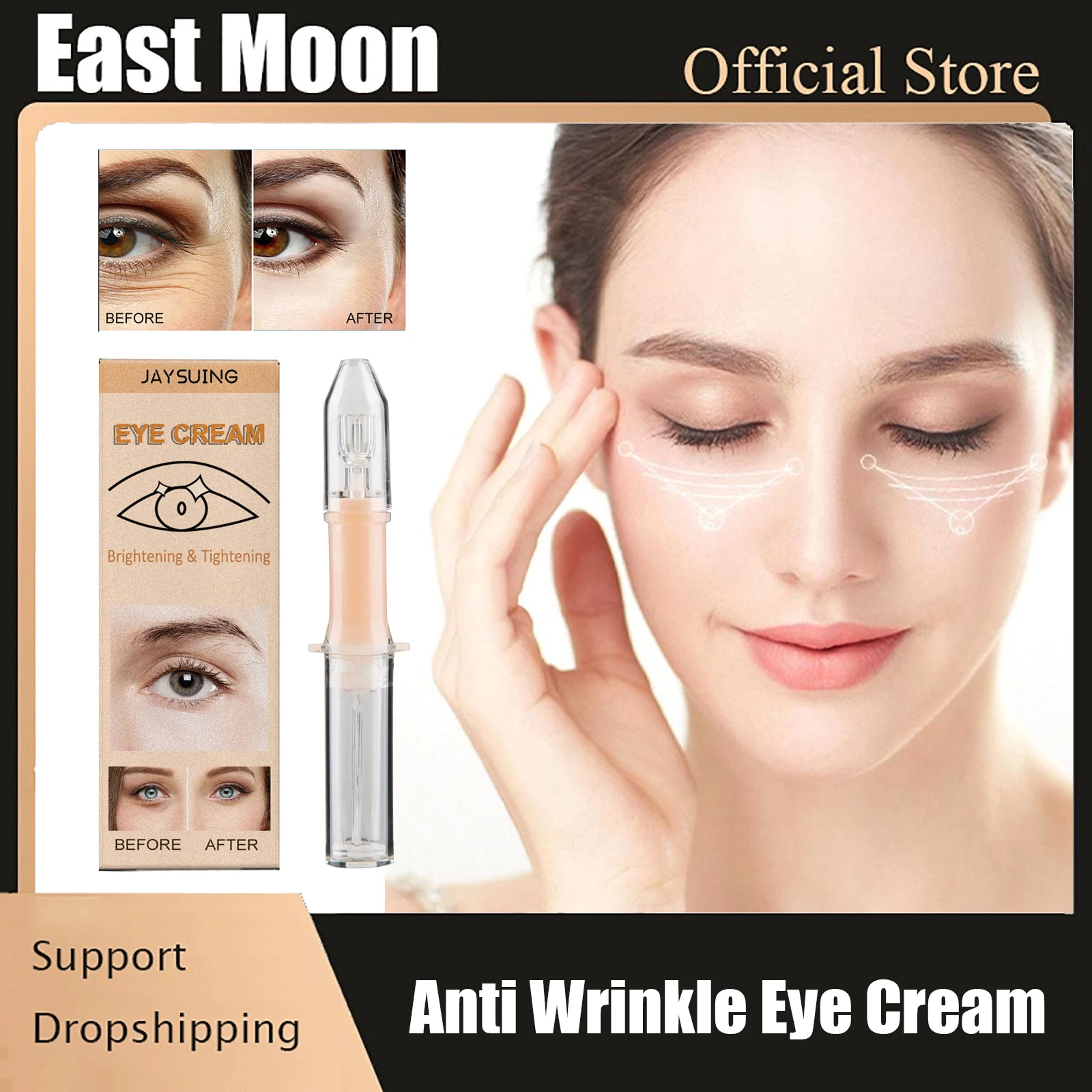 

Anti Dark Circle Eye Cream Firming Moisturizing Essence Remove Eye Bags Puffiness Anti Aging Repair Cream Eye Brightening Serum