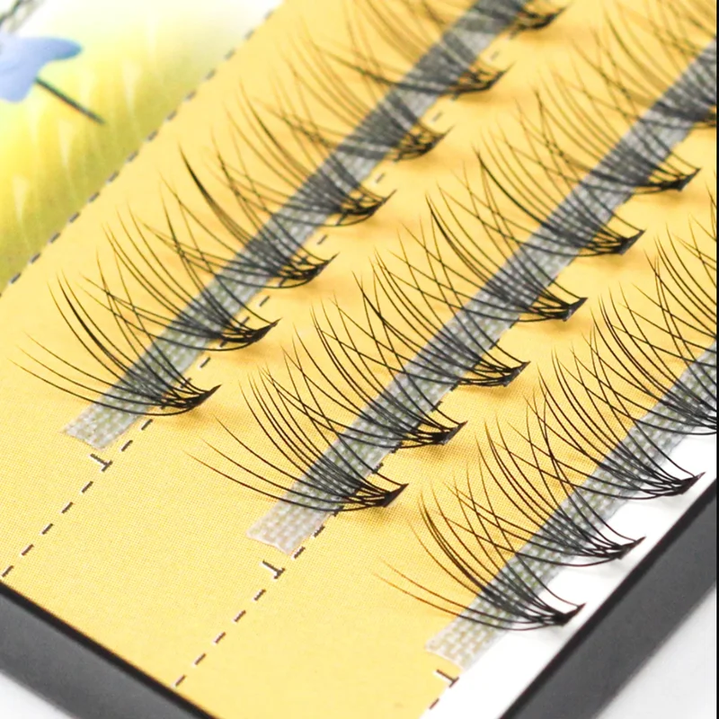 1 box 60 clusters of hand-grafted lashes 0.1mm thick natural eyelashes C curl single eyelashes makeup eyelash extension