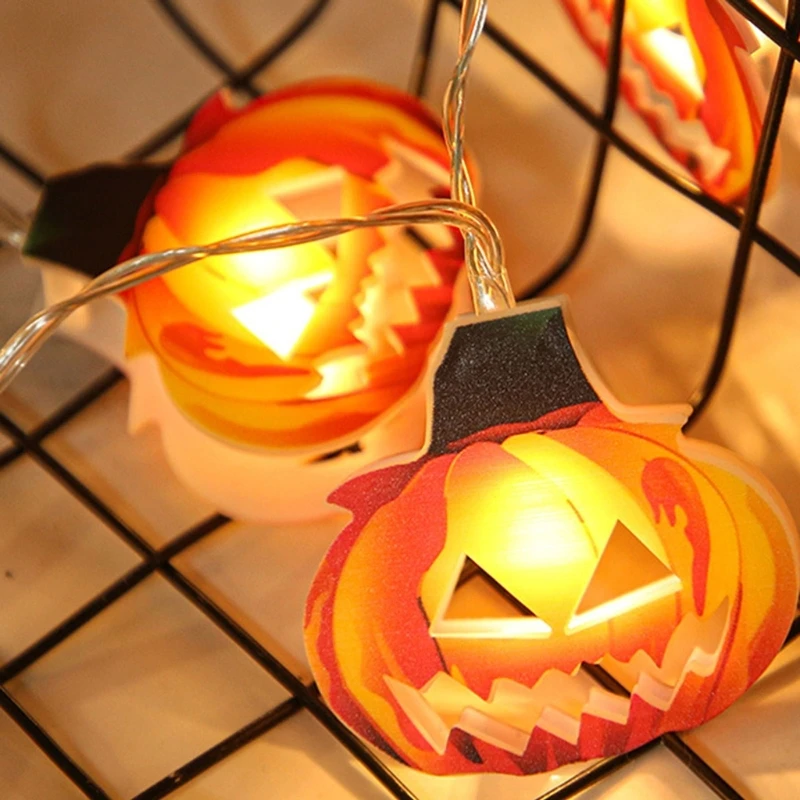 

Halloween Party Decoration LED Light String Party Pumpkin Horror Look Festival Party Decoration for Home Happy Halloween