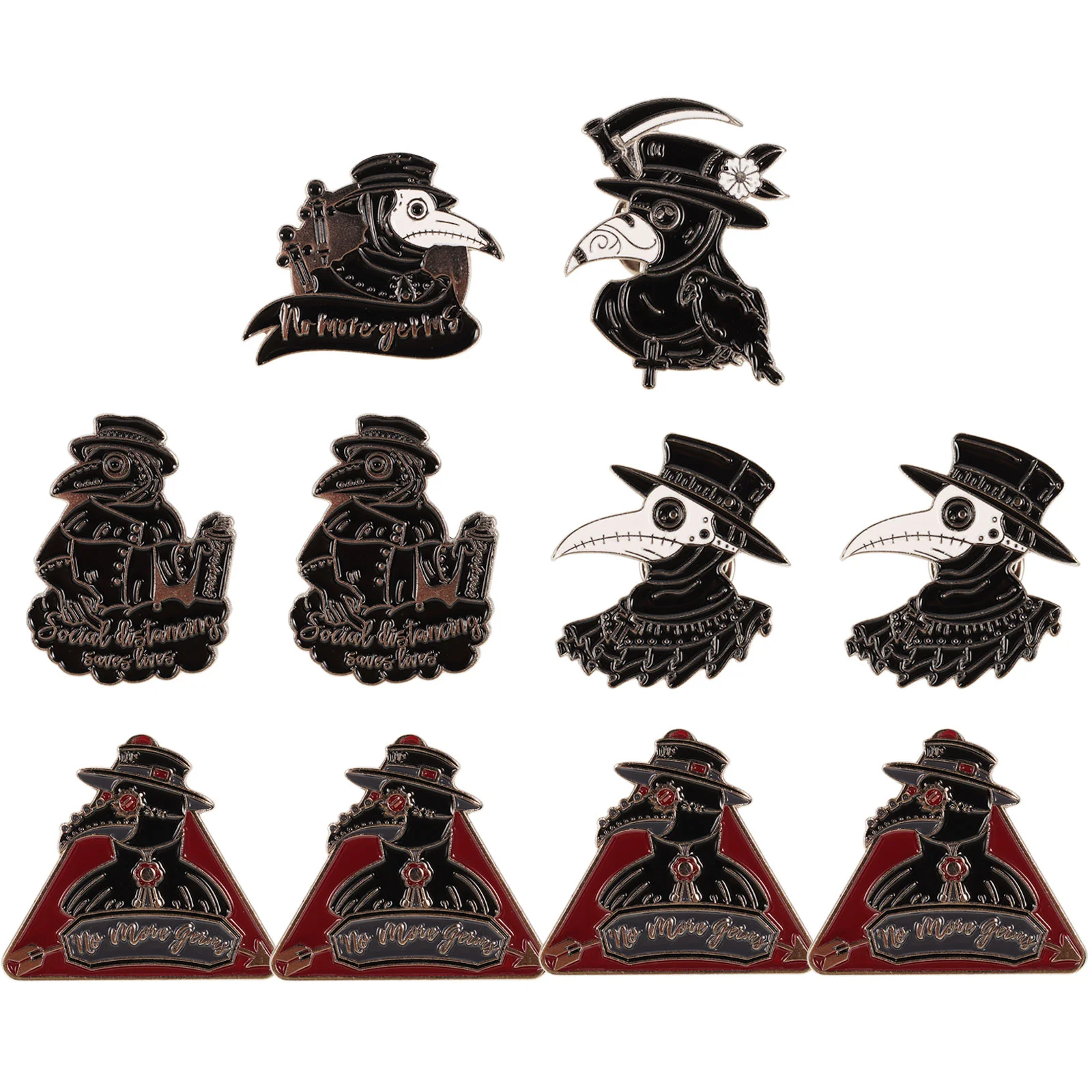 10 шт. брошь Доктор чумы булавка для рюкзака эмалированные булавки значок мешка