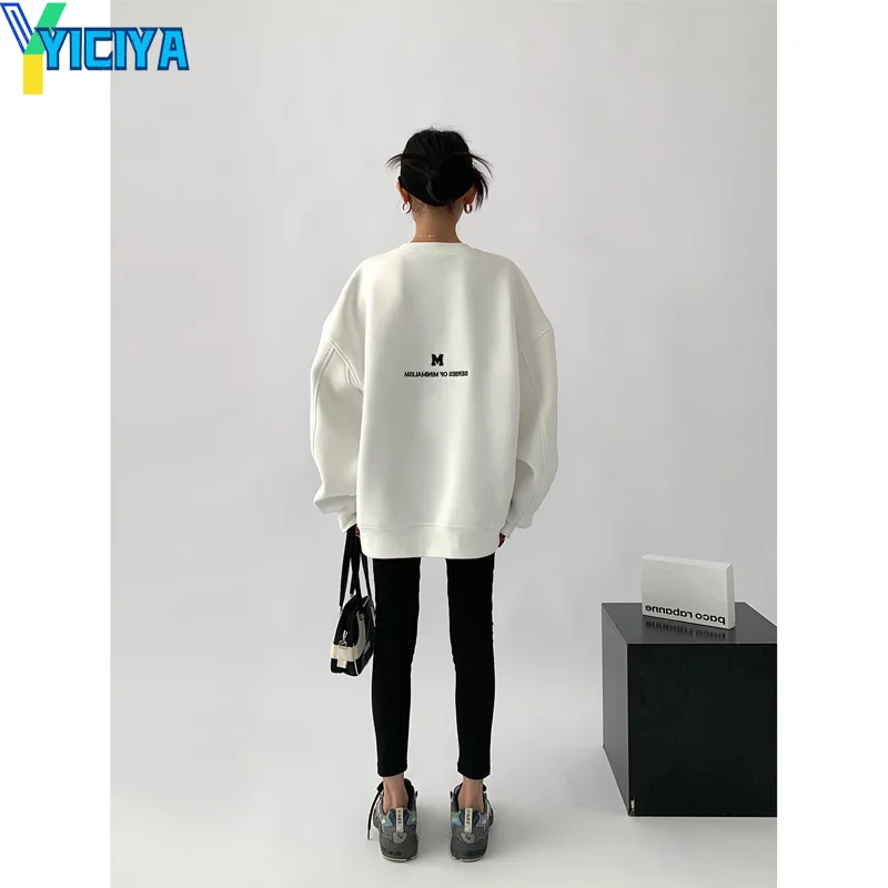 YICIYA letter Print Hoodies Casual Sweatshirt Japanese Streetwear Pullover Fashion Harajuku Men Women Oversized Tops y2k clothes