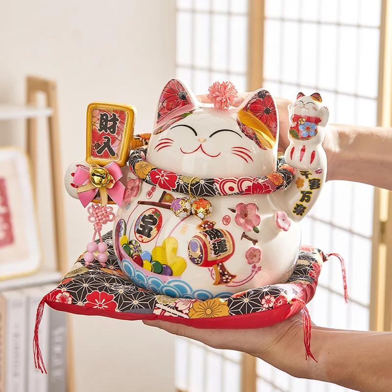 

Украшение в виде кошки на удачу, керамическая волна, ручной магазин сокровищ, подарок в Китае, счастливое искусство