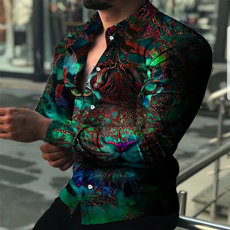 Top Grade Luxury New Slim Fit Printing Designer Trending Shirts For Men Brand Fashion Shirt Long Sleeve Casual Mens Clothes 2023