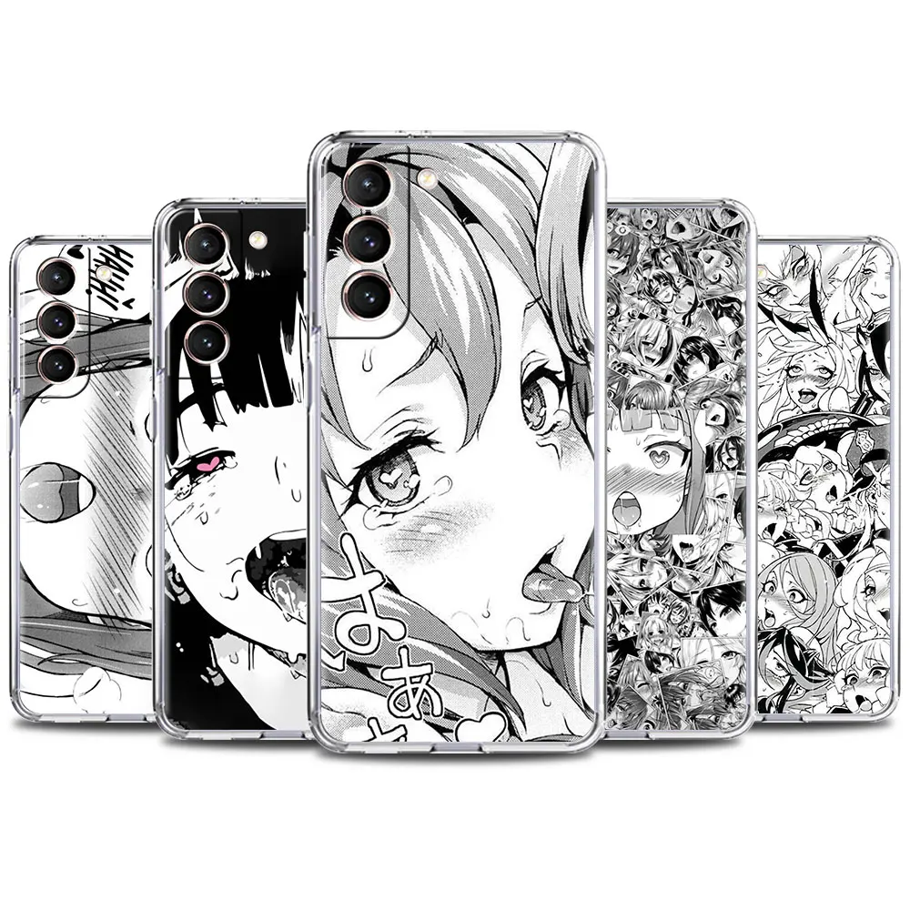 

Anime Girl Cartoon Japan Cute Face Case For Samsung Galaxy S22 ultra S21+ S20FE S10 Lite S10e S9 S8 Plus s7 edge S30 Phone Cover