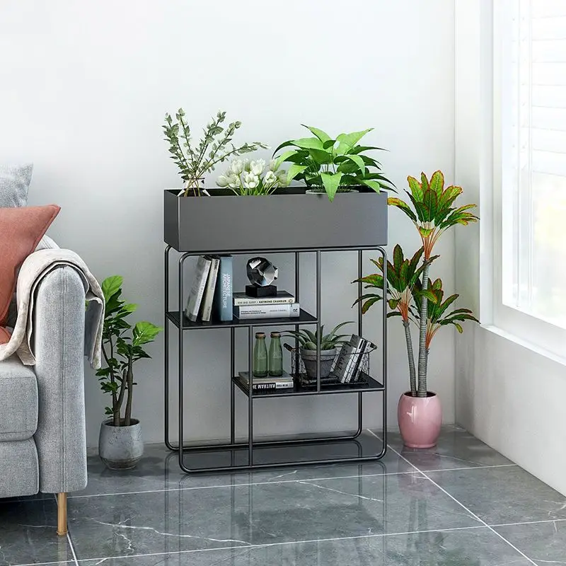 Скандинавская железная стойка для цветов хранения напольная зеленая цветочных