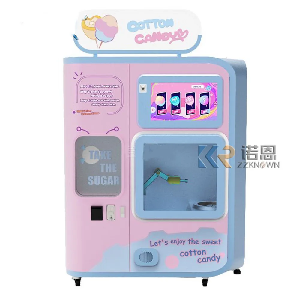 Автоматический торговый автомат для производства сладкой ваты с несколькими